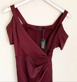 All Saints cadia mini dress in red maroon size 00 thumbnail 8
