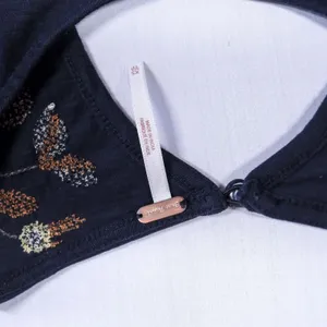 Free People Embroidered Swing Tank Top Women XS Navy Blue Floral Open Back Boho thumbnail 7