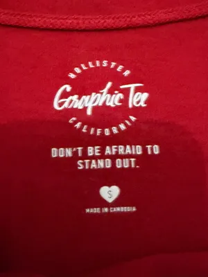 Hollister Graphic Tee Red Crop Top thumbnail 3