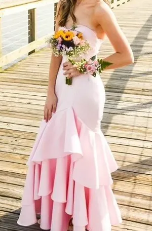 Jay Godfrey Harvey Strapless Cutout Ivory Tiered Maxi Wedding Dress Gown... thumbnail 1