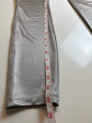 SKIMS Silver High-Waist Skinny Metallic Pants Night out , holiday Size M‎ thumbnail 8