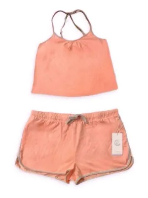 Johnny Was Calme Night and Day Peach & gray Tank & Shorts Set - worn once -flaw thumbnail 1