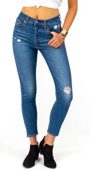 Levi’s‎ wedgie high rise skinny jeans pacific wave sz 26 thumbnail 1