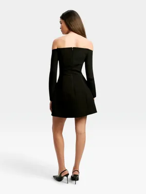 Bardot Nadene Hourglass Black Off Shoulder Mini Cocktail Dress Size 4 NWT thumbnail 5
