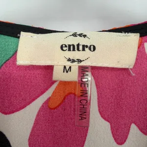 Entro Floral Mini Dress Womens M Black Pink Ruffle Boho Feminine Romantic Dainty thumbnail 7