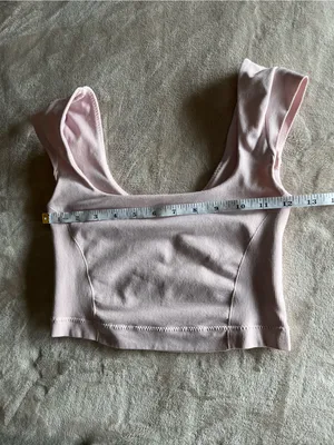 GARAGE Baby Pink Cap Short Sleeve Smoothing Tank Top Shirt Sz XS EUC thumbnail 4
