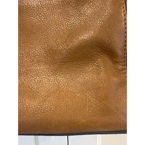 Brighton Tri-Color Leather Tote Bag Brown Cream Black Heart shoulder purse thumbnail 6