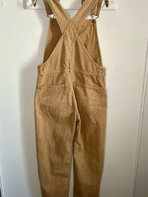 Free People We The Free Ziggy Cotton Denim Overalls - Tan / Camel Brown thumbnail 11