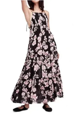 Women’s Free People Intimately Garden Party Floral Print Maxi Dress Black Size M thumbnail 1