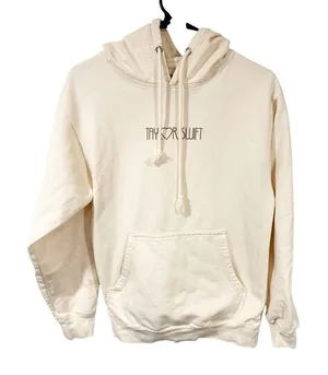 Taylor Swift Eras Tour Hoodie Ivory Small Official Merch Cream Fearless Heart thumbnail 1