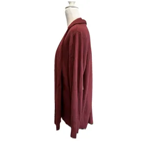 Croft & Barrow Cardigan Size Medium The Extra Soft Closureless Red Silk Women's thumbnail 3