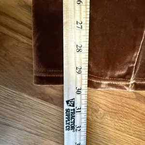 Luukse Coffee Brown Wide Leg Bell Bottom Flare Velvet Pants‎ Medium Pull On thumbnail 4
