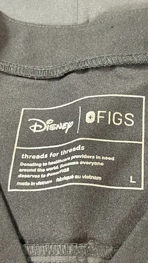 FIGS Disney Mickey Mouse Scrub Top Raglan Black Healthcare L NWT thumbnail 7