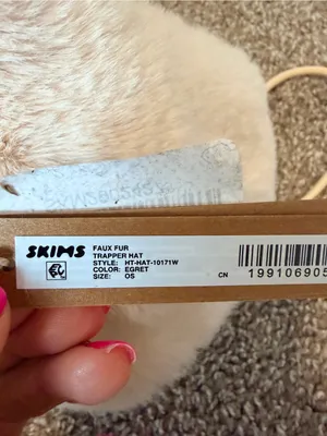 SKIMS Faux Fur Trapper Hat Cream Egret Winter Cozy Soft Plush One Size NWT thumbnail 14