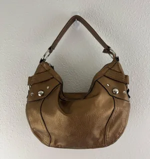 Vintage Y2K Metallic Copper Brown Studded Slouchy Hobo Shoulder Bag thumbnail 1