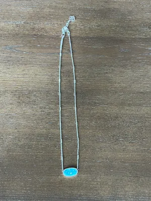 Kendra Scott Elisa Necklace Turquoise with custom chain thumbnail 3