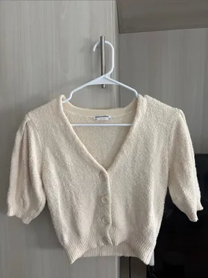 Reformation | Hope Organic Cotton Cardigan In Ivory thumbnail 3