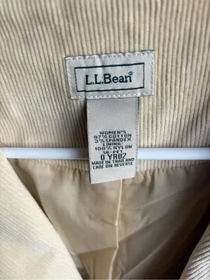 L.L. Bean Women's Light Cream Corduroy Blazer 14Petite Vtg thumbnail 3