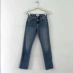 Favorite Daughter The Erin‎ High Rise Slim Straight Medium Indigo Jeans thumbnail 4