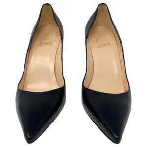 Christian Louboutin Pigalle 100 Black Leather Pointed Toe Stiletto Pumps EU 38 thumbnail 4