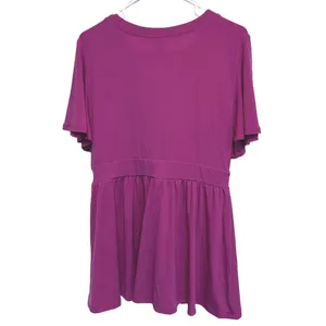Torrid Fuschia Studio Knit Choker Surplice Babydoll Top Size 0 (12) thumbnail 4