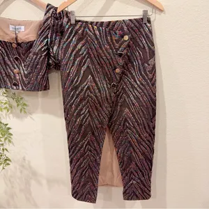 Elliatt Mikayla Crop Top and Maxi Skirt Two Piece Set In Purple Multi Small NWT thumbnail 10