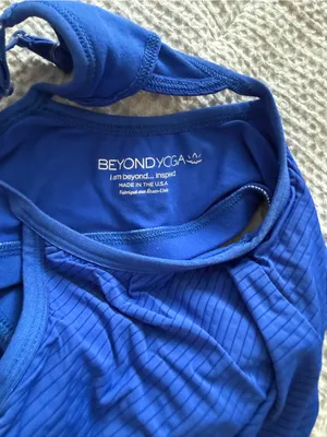 Beyond Yoga Bright Blue Ribbed Racerback Tank thumbnail 2