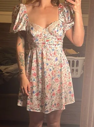 For Love and Lemons Juliet Floral Mini Dress thumbnail 1