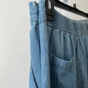 BP Nordstrom Designer Luxury Old Money M‎ Blue Wide Leg Culotte Pants High Waist thumbnail 4