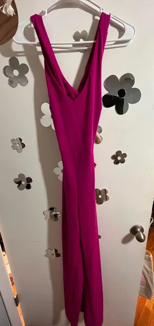Cross Back Jumpsuit Pink Size XS thumbnail 1