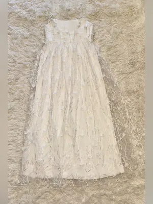 NEW Dessy Collection 3D Floral Embroidered Ivory Gown sz 14 thumbnail 7