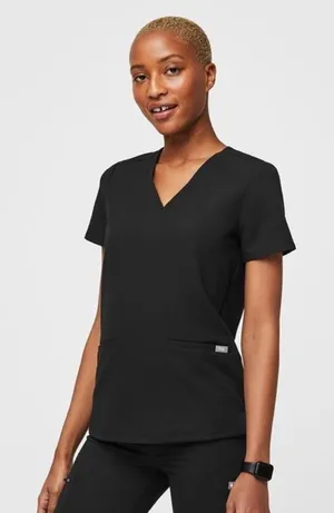 Figs S Casma Three-Pocket Scrub Top in Black thumbnail 1