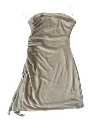 Princess Polly Donelli Gold Metallic Side Ruched Strapless Minidress Champagne 8 thumbnail 6