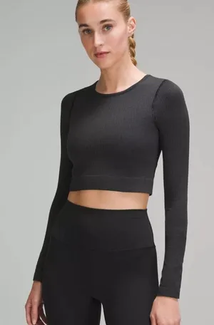 lululemon ebb to street long sleeve dark gray size 6 thumbnail 1
