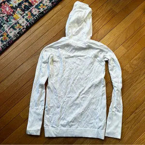 Lululemon Rest Less Textured Hooded Top White Womens thumbnail 7