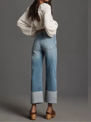 Anthropologie Pilcro Women’s Scotty High Rise Cuffed Straight Leg Jeans 26 Tall thumbnail 6