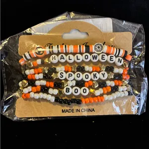 Halloween Beaded Bracelets Set Black thumbnail 3
