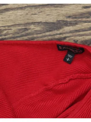 Express Womens Cropped Knit Tie Back Top Red S thumbnail 3