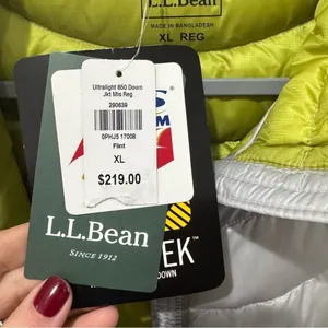 New! LL Bean Size XL Women's Ultralight 850‎ Down Jacket in Flint thumbnail 4