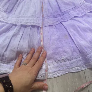 Love Shack Fancy Natasha Heritage mini ruffle dress‎ purple size large pastel thumbnail 3