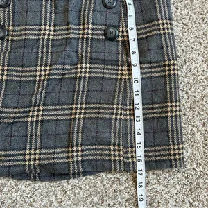 🦋 GAP Factory Grey Plaid Mini Skirt Preppy Office Formal School Girl Size 12 thumbnail 7