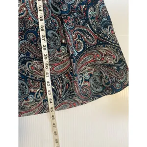 TALBOTS Teal‎ Paisley Stretch Shirred Blouson Midi Dress Size L Large Classic thumbnail 11