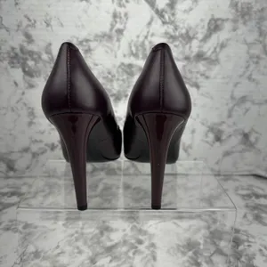Kenzo Womens LOVE Pumps Heels Size 38 US 7.5 Burgundy Wine Black Statement Shoes thumbnail 6