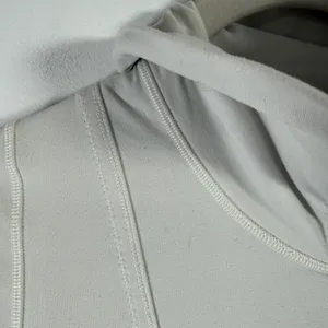Lululemon Daily Yoga JacketPolar Cream Full Zip Luon Thumbholes‎ Athletic Gym 4 thumbnail 3