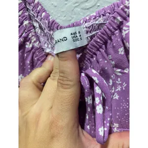 Faithfull the Brand Women's Purple Midi Dress Sz 4 Cottagecore Glam Dainty thumbnail 5