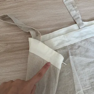 Harly Jae Medium Carin Tank Tan White Organic Linen Cotton thumbnail 5