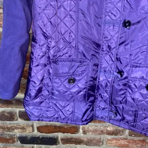 Avon Vintage Purple Quilted Fleece Button Down Puffer Jacket Women's Size XL thumbnail 3