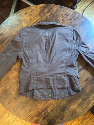 White House Black Market Brown Cotton Utility Jacket Y2K Style Size 6 thumbnail 6