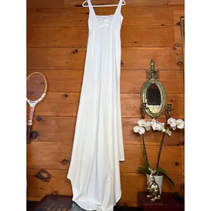 NWT Lulus Regal Classic White Sleeveless Twist-Back Maxi Dress Bridal Wedding S thumbnail 6