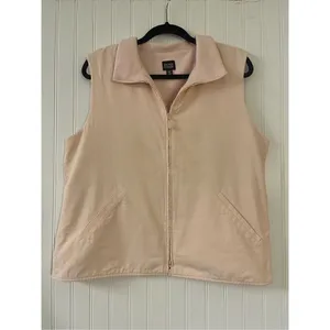 Eileen Fisher zip up vest fleece lined sz Medium thumbnail 2